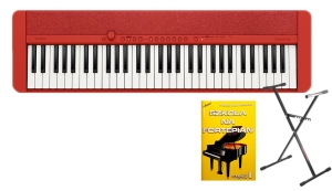 CASIO CT-S1 61 RD Pianino cyfrowe czerwone 61 klawiszy + statyw + szkoła