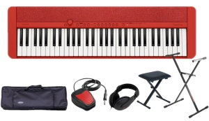 CASIO CT-S1 61 RD + SET 14 Pianino cyfrowe czerwone 61 klawiszy