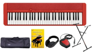CASIO CT-S1 61 RD + SET 18 Pianino cyfrowe czerwone 61 klawiszy