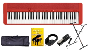 CASIO CT-S1 61 RD + SET 19 Pianino cyfrowe czerwone 61 klawiszy