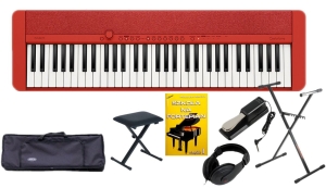 CASIO CT-S1 61 RD + SET 21 Pianino cyfrowe czerwone 61 klawiszy