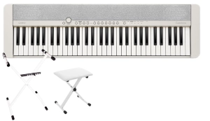 CASIO CT-S1 61 WE + SET 01 Pianino cyfrowe białe 61 klawiszy