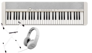 CASIO CT-S1 61 WE + SET 02 Pianino cyfrowe białe 61 klawiszy