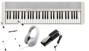 CASIO CT-S1 61 WE + SET 06 Pianino cyfrowe białe 61 klawiszy