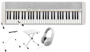 CASIO CT-S1 61 WE + SET 07 Pianino cyfrowe białe 61 klawiszy