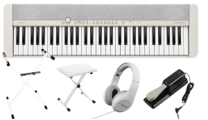 CASIO CT-S1 61 WE + SET 07B Pianino cyfrowe białe 61 klawiszy