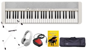 CASIO CT-S1 61 WE + SET 18 Pianino cyfrowe białe 61 klawiszy