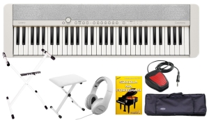 CASIO CT-S1 61 WE + SET 20 Pianino cyfrowe białe 61 klawiszy