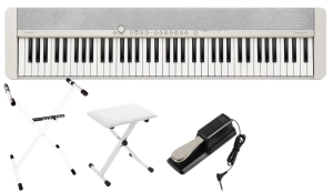 CASIO CT-S1 76 WE + SET04 Pianino cyfrowe białe 76 klawiszy