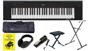 YAMAHA PIAGGERO NP-15 B Pianino cyfrowe czarne 61 klawiszy set 4