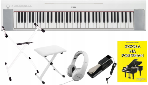 YAMAHA PIAGGERO NP-35WH Pianino cyfrowe białe 76 klawiszy set 3