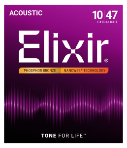ELIXIR NANOWEB PHOSPHOR BRONZE EXTRA LIGHT 10-47