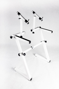 TIETZ&TIETZ Statyw stojak klawiszowy typ Z biały + dostawka biała